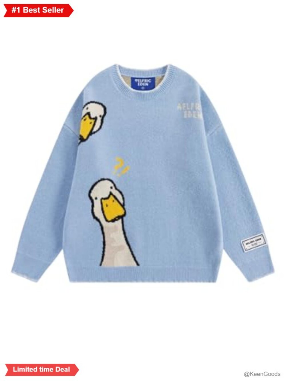 Aelfric Eden Oversized Mohair Jacquard Pullover Sweater Crew Neck